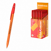 ручка шариковая erichkrause r-301 stick orange 0.7, цвет чернил красный 43196