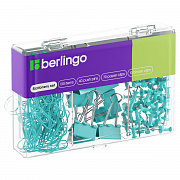 набор мелкоофисных принадлежностей berlingo, 120 предметов, голубой, пластиковая упаковка