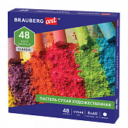 пастель сухая художественная brauberg art classic, 48 цветов, круглое сечение, 181456