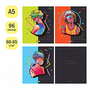 тетрадь 96л. а5 клетка artspace "рисунки. neon future"
