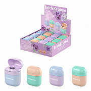 точилка с контейнером erichkrause case, pastel bloom, с контейнером, ассорти