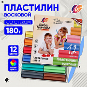 пластилин восковой 12цв.180гр.луч "школа творчества"