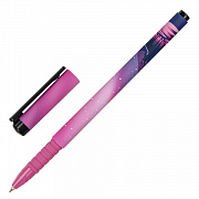 ручка шариковая brauberg soft touch grip "stars", синяя, узел 0,7мм, 143715