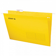 подвесные папки a4/foolscap (404х240 мм) до 80 л., комплект 10 шт., желтые, картон, staff, 270935