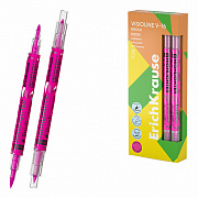 текстовыделитель двусторонний erichkrause visioline v-16 brush neon розовый 60796