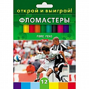 фломастеры 12цв. hatber футбол