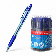 ручка шариковая авт. erichkrause joy® matic&grip original 0.7, super glide technology, синий 46522