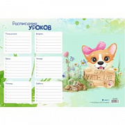расписание уроков а4  корги, мел.бумага 170г/м