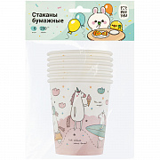стаканы бумажные meshu "unicorn", 200мл, 6шт.