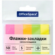 флажки-закладки officespace, 50*14мм, 50л*5 неоновых цветов, европодвес