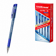 ручка шариковая erichkrause ultra-30 stick&grip original 0.7, super glide technology, синий 55392