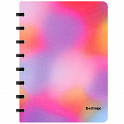 бизнес-тетрадь а5+, 80л., berlingo "gradient", глиттер-эффект, клетка, на кольцах, 80г/м2, пластик. 