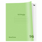 тетрадь 96л. а5 клетка bg "novatone. зеленое яблоко", пластиковая обложка
