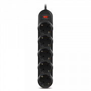 сетевой фильтр sven sf-05l, 5 розеток, 1,8 м, черный, sv-015060